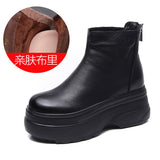 The Children Of Thin Boots Autumn And Winter New Cow Skin Pine Cake Bottom Leather Small Short Boots Soft Bottom Fashion Boots