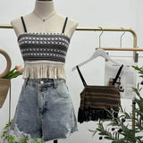 Women's Clothing Thaired Thaid Spliced Striped Sling Vest Short-Sleeved Sleeveless Tector-Booed Blouse