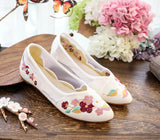 Zingj Shoes Tip Fashion Plate Buckle Beef Tendon Bottom Low Heel Women's Shoes Sandals Mesh Gauze Embroidered Cloth