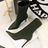 Shoes Women Boots Fashion Ankle Boots Pointed Toe Stretch Boots Autumn Stiletto Socks Boots High Heels Ladies Shoes