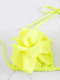 Three-Point Three-Point Three-Dimensional 3D Flower Low-Waisted Bikini Sexy Split Swimsuit Woman 2025 New