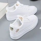 White Shoes Spring Shoes 2025 New Women's Shoes Korean Version Of Spring Shoes Students Casual Spring And Autumn Flat Bottom Lace Single