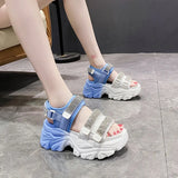 Bottom Old Dad Sandals Female Summer 2025 New Fairy Feng Shui Drill High Heel Casual Sports Roman Shoes Ins