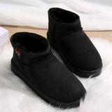 Short-Snow Boots Women 2025 Winter New Round Head Plus Velvet Thick Warm Flat Cotton
