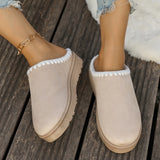 Winter Plus Velvet Warm-Up Slippers Thick-Bottomed Pine Cake Bottom With Heel Snow Boots Cotton