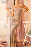Dresses for Women Almond Corset Maxi Dress Draped Evening Night Party Dresses Bodycon Sexy Backless Dress with