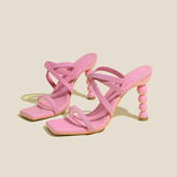 Heels Spring Trend High Heel Heel Elastic One-Legged Hoe With Comfortable