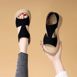 Thick-Soled Sandals Women Wear 2025 Summer New Leisure Roman Sandals One Foot Pedal Beach