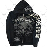 Zingj Popular Hip Hop Zipper Hoodies Men Y2K New Harajuku Vintage Sweatshirts Punk Rock Plus Size Loose Anime Hoodie Cardigan 102-1-Outfit