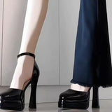 Spring And Summer New Mary Jane High Heels Wedding Shoes Waterproof Table Sexy Barbie Ultra-High Heel Small Sandals