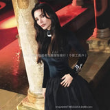 Women's Explosive Temperament Fashion To Receive Waists Thin Hepburn Style Small Black Dress