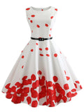 Women Dresses Casual Floral Retro Vintage 50s 60s Robe Rockabilly Swing Pinup Vestidos Sexy Party