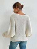 Fashion Sexy Hollow Knitted Sweater Collared Bat Shirt