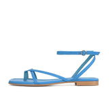 New Holiday Wind Korean Plate Cross Fine With Roman Sandals Cover Blue Flat