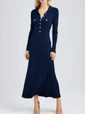 French Knitted Dress Elegant Knitted Long-Sleeved Women's