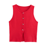 Women's Clothing 2025 Autumn And Winter New Fashion Two-Color Flat Needle Short Vest