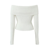 Style Big Lapel Slim Pullover Sweater In