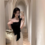 Shoulder Sling Vest Women's New Summer Folded Blouse
