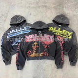 Fashion Trend Foam Printing Loose T-Shirt Y2K Hop Streetwear Men's And Women's Jacket Casual Top