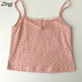 Colors Camisole Women Summer New Lace Patchwork Sweet Cozy Crop Top Female Ins French Popular Skinny Mujer Fashionable