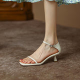 Simple Wind Side With Exposed Toe Sandals Women's Summer 2025 New Fine And Anti-Slip High Heels