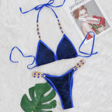 Zingj Hot Beach Vacation Bikini Crystal Diamond Women's Split Swimsuit