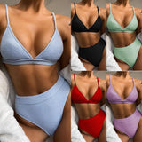 Zingj 2023 Outer Single Bikini Burst Solid Color Bikini Women's Split Swimsuit Triangle Bikini