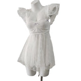 Net Yarn Sexy Pajamas Women's Summer Small Broth Lace Perspective Sling Aja Syringe Pyjamas Pure Spring And Autumn