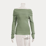 Knitted Shirt 2025 Spring Women Feel Solid Color Jacket Head Collar Long-Sleeved Knitting