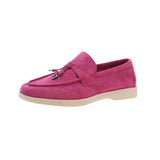 And Autumn 2025 New Lazy One Foot Flat Bottom Students British Style Retro Velvet Round Head Single Shoes