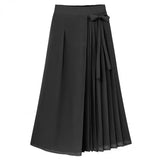 And Summer 2025 New Korean Version Of The Folding Chiffon Trousers Large Size Tight Waist Slack Trouser