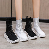 Boots Women's Spring And Autumn Elastic Socks Boots 2025 New Platform Casual Knit Sports Ankle Boots Sock
