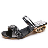 Slippers Women 2025 Summer Water Diamond Lily With A Word Wearing Fashion One Shoe Two Wearing
