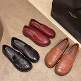 Soles Of Comfortable Women's Shoes Middle-Aged Mother Single Shoes Spring And Autumn Soft Leather Anti-Slip Flat Soles Of The Elderly Leather