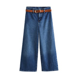 New Autumn Jeans With High Waist, Wide Legs And Ankles