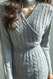 Split Sweater Woman Dress Winter Clothes Knitting Dresses for Women Autumn Warm Casual Pollover 2023 Solid Thick