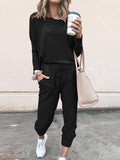 Spring And Autumn Women's New Women's Loose-Fitting Solid-Colored Drawstring Long-Sleeved Casual