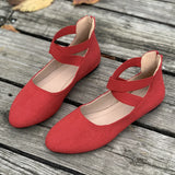 Summer New Shallow Mouth Tight Strap Round Head Women's Shoes Flat Floor Dance Mother Single Shoe