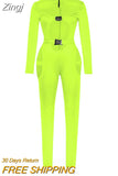 Sexy Hollow Out Buckle Bandage Jumpsuit Women Club Wear Outfits Long Sleeve Skinny Turtleneck Night Party