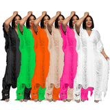 Zingj New Women's Pure Color Handmade Knit Hollow Tassel