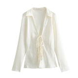 Women's 2025 Summer New Bow Silk Silk