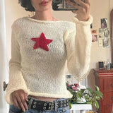 Star Crochet Knit Cropped Knit TopOutfit