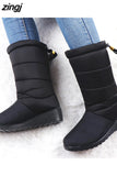Women Boots Mid-Calf Down Boots High Bota Waterproof Ladies Snow Winter Shoes Woman Plush Insole Bota Feminina