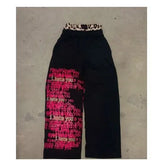 Popular Green Code Series Printed Young Single-Waisted Wide Leg Trousers
