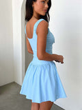 Elegance Elegant Women's New Slings Sexy Low-Chest Girded Waist Dress