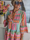 Fashion New Printed Collar Seven-Sleeve