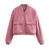 Women's ZA Autumn New Large Pocket Bomber