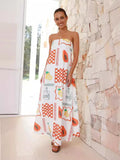 Women's Dress Print Bra Boobs Long Dress Sexy Fashion Holiday
