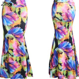 Spring Summer A-Line Elastic High-waist Long Pencil Skirt for Women 2023 Printed Maxi Skirt Faldas Largas Mujer Para