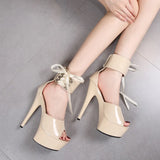 Zingj Model Shoes Fine Heel Sexy Black Waterproof Table 13Cm15cm Hate Sky High Heel Sandals Female